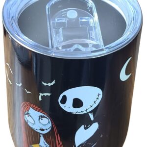 KCare The Nightmare Before Christmas 16oz Steel Stemless Wine Tumbler Featuring Jack and Sally