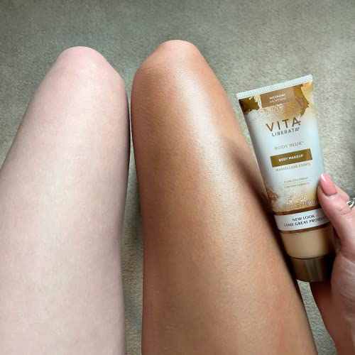 Vita Liberata Body Blur, Leg and Body Makeup. Skin Perfecting Foundation for Flawless Bronze, Easy Application, Radiant Glow, Evens Skin Tone, New Packaging