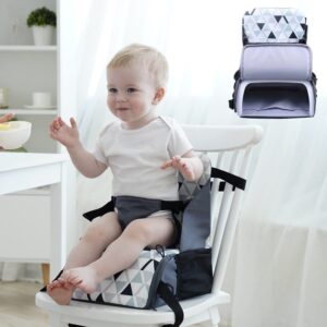 pandaear travel booster seat| portable high chair for dining table| compact lightweight travel seat with adjustable straps|toddlers baby kids boys girls