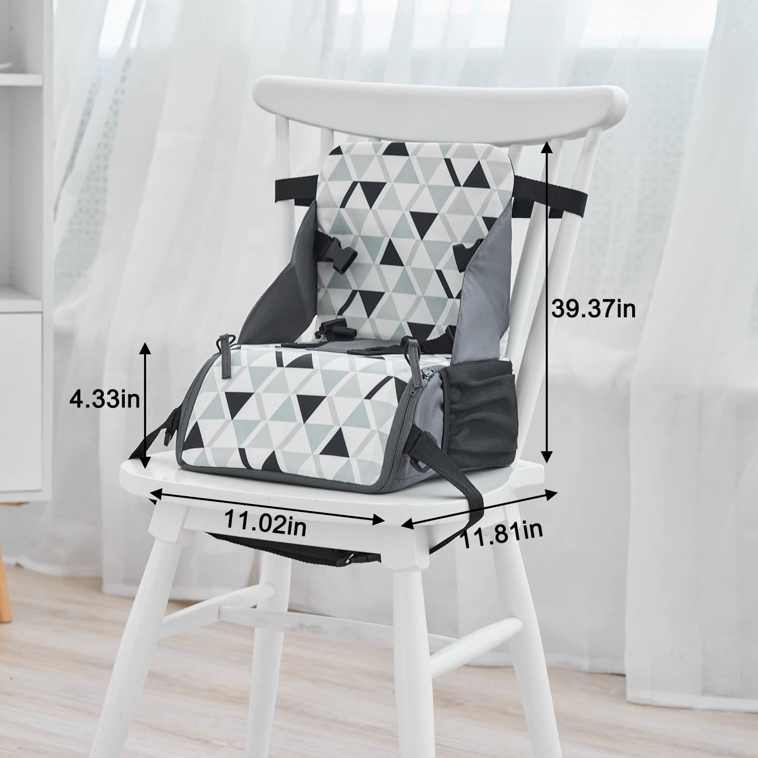 PandaEar Travel Booster Seat| Portable High Chair for Dining Table| Compact Lightweight Travel Seat with Adjustable Straps|Toddlers Baby Kids Boys Girls