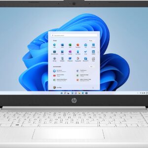 HP 14-inch Diagonal HD Laptop, Intel Celeron N4120 Processor, UHD Graphics 600, 4GB RAM, 64GB eMMC, 802.11ac, HDMI, Windows 11 Home with 1 Year Office 365, W/Silmarils Accessories（Snowflake White