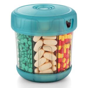extra large supplement organizer with xl 7 large compartments, tpu soft lid easy to load and to use pill dispenser, 1 month jumbo vitamin holder medicine storage