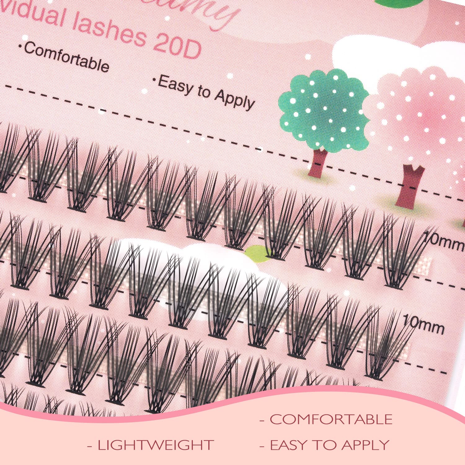 20D Lash Clusters, 240pcs Individual Lashes Extensions Volume Cluster Lashes, 10-14mm Mix Lengths 20 Roots C Curl 0.07mm Thickness eyelash and Apply Under your Lashes(10/11/12/13/14mm )