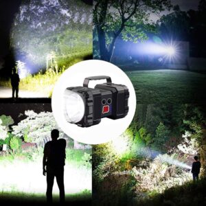 Magnetic Rechargeable Flashlight 10000 High Lumens, XHP50.2 Super Bright LED Tactical with COB Work Light, USB C Fast Charging, Waterproof, Zoomable, 7 Modes Best for Camping