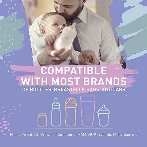 Double Baby Bottle Warmer and Sterilizer for Breastmilk and Formula - Fast Milk Bottle Heater for Twins, Baby Food Warmer with Timer and Auto Shut Off