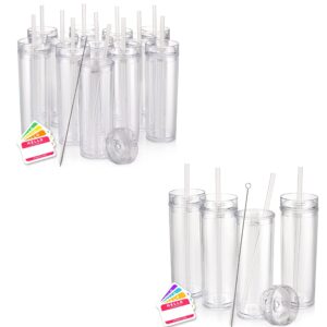 strata cups bundle! 16 oz clear acrylic tumblers (12 pack) + 16 oz clear acrylic tumblers (4 pack)