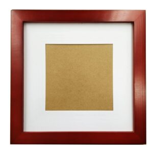 zxt-parts 7x7 picture frames red with 4x4 mat. 7x7 black square photo frame. solid wood, plastic panel, the tabletop or the wall.