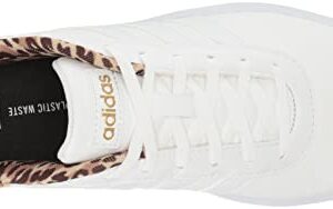 adidas Women's Court Platform Skate Shoe, White/White/Gold Metallic, 8.5