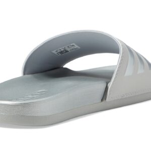 adidas Women's Adilette Comfort Slides Sandal, Grey/Silver Metallic/Grey, 8