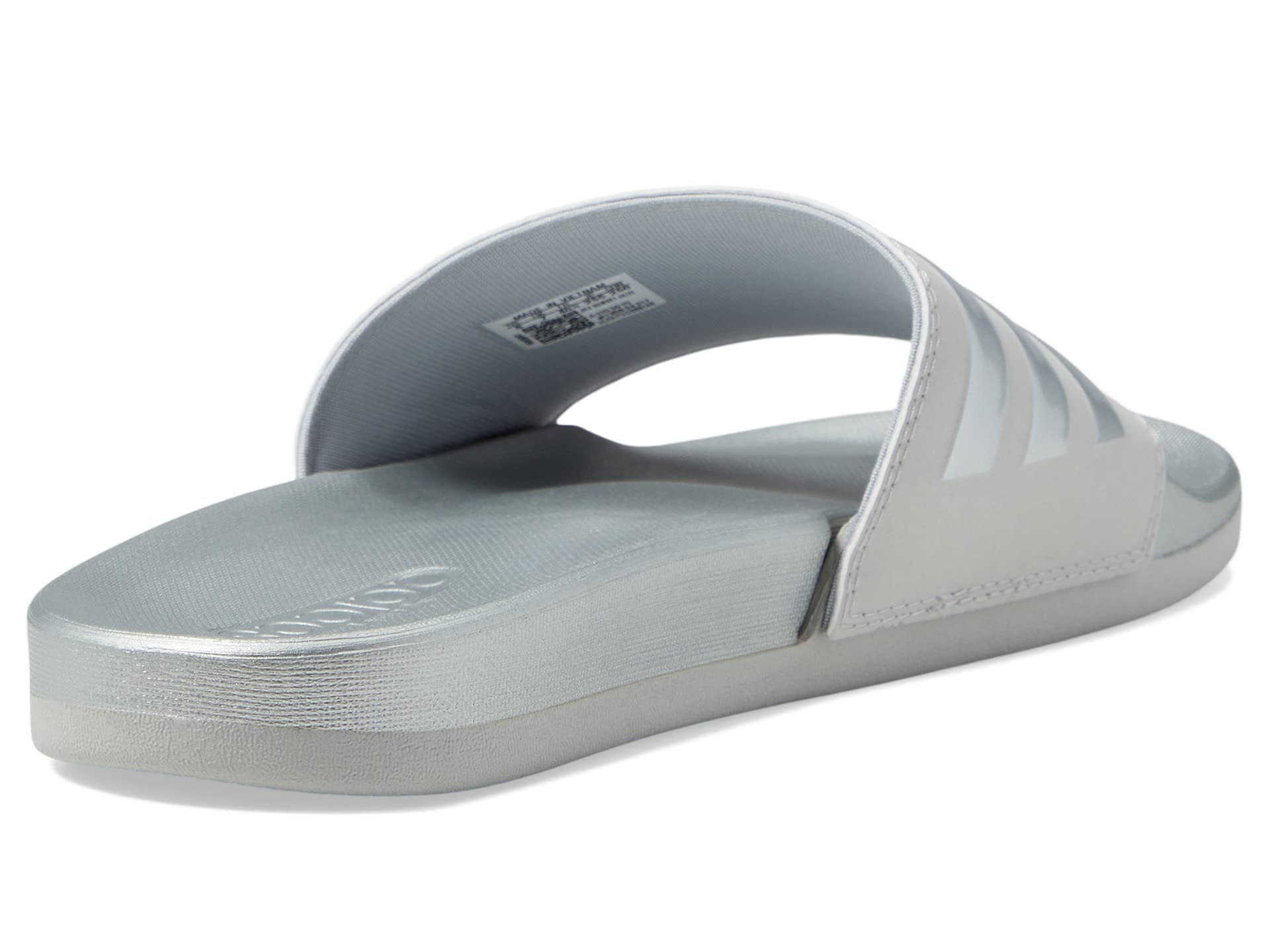 adidas Women's Adilette Comfort Slides Sandal, Grey/Silver Metallic/Grey, 8