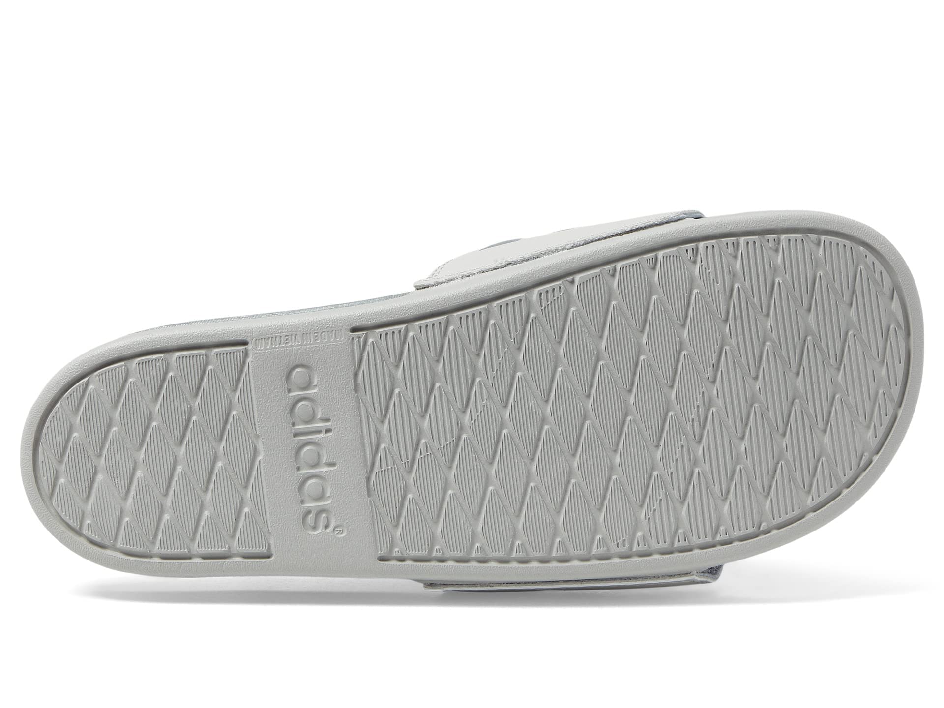 adidas Women's Adilette Comfort Slides Sandal, Grey/Silver Metallic/Grey, 8