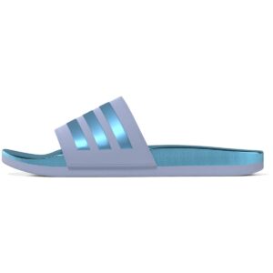 adidas women's adilette comfort slides sandal, blue dawn/blue fusion metallic/blue dawn, 11