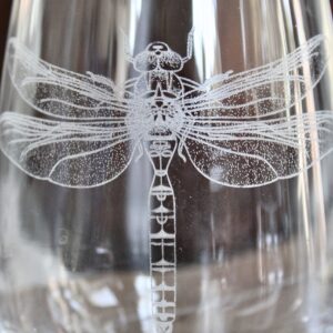 HullSpeed Designs Dragonfly Engraved Stemless Wine Glasses (set of 2)