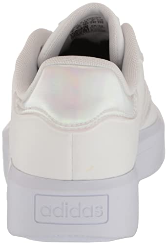 adidas Women's Court Platform Skate Shoe, White/White/Black, 9