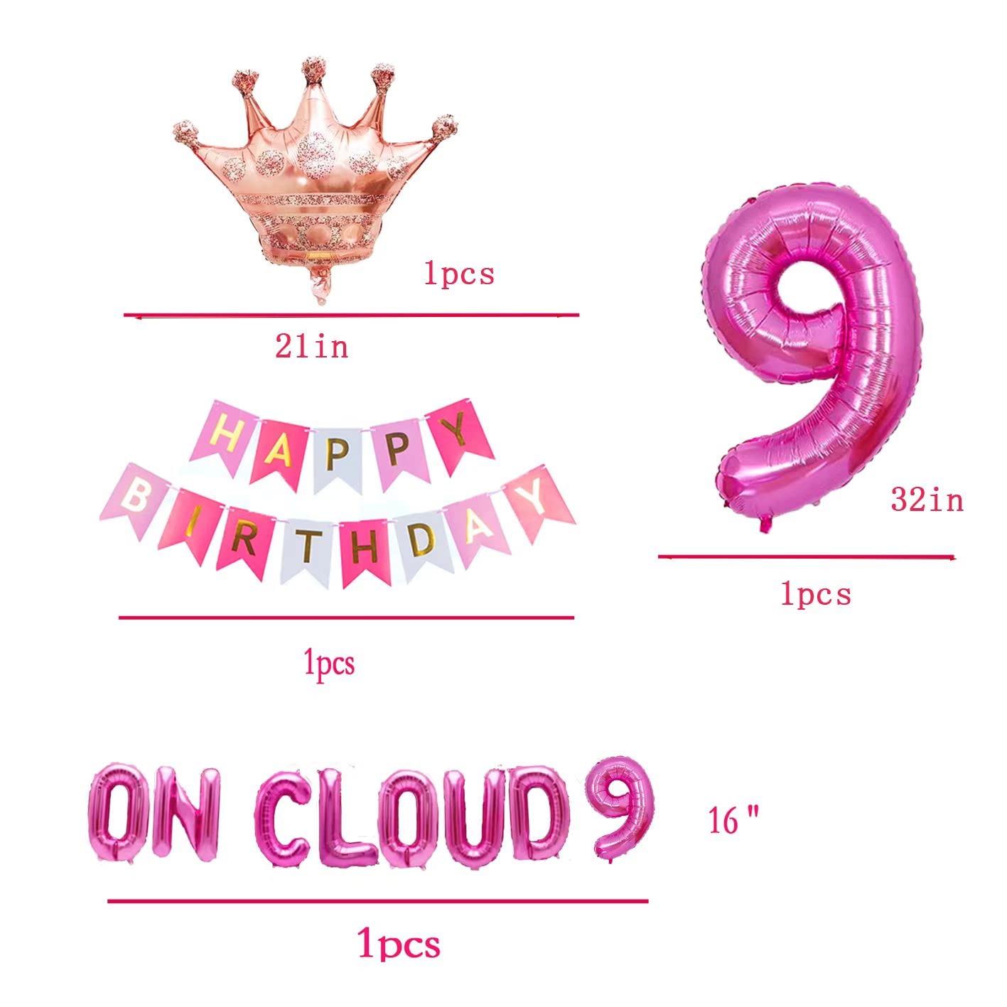 pink on cloud 9 th birthday