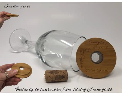 WINE ACCESSORIES FOR WINE LOVERS - Drink Glass Covers (4) - Beverage Covers to Keep Bugs Out - Coverware Drink Tops - Wine Glass Topper Ventilated