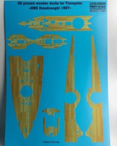 print scale 3d350-002 - 1/350 3d printed wooden decks for trumpeter “hms dreadnought” new