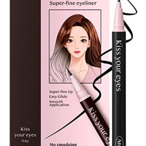 AMTS x True Beauty Edition Waterproof Liquid Natural Black Eyeliner | Kiss Your Eyes K-Beauty | Micro Thin Tip, All-Day Wear, Sweat-proof, Easy Glide, Fast Drying, Long Lasting