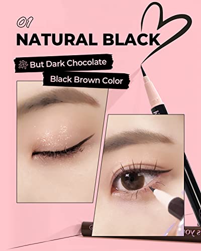 AMTS x True Beauty Edition Waterproof Liquid Natural Black Eyeliner | Kiss Your Eyes K-Beauty | Micro Thin Tip, All-Day Wear, Sweat-proof, Easy Glide, Fast Drying, Long Lasting