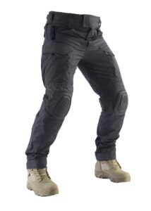 zapt combat pants men's airsoft paintball tactical pants with knee pads hunting camouflage military trousers (l, grey)