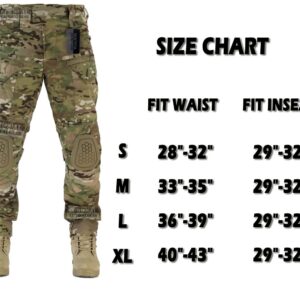 ZAPT Combat Pants Men's Airsoft Paintball Tactical Pants with Knee Pads Hunting Camouflage Military Trousers (L, Grey)