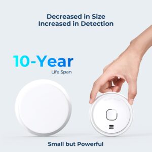 Ecoey Smoke Detector, 10 Year Fire Alarms Smoke Detectors，Smoke Detector Battery Operated with Photoelectric Sensor, Fire Alarm with Low Battery Indicator, Smoke Detectors Used in Home, FJ138, 6 Packs