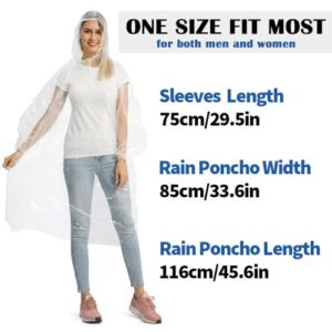 20 Pack Disposable Rain Poncho, Opret Emergency Poncho Waterproof Raincoat with Hood for Camping, Hiking, Cycling, Theme Park and Festival