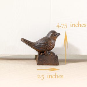 2PCS Bird Door Stop, Cute Door Wedge Stopper, Brown