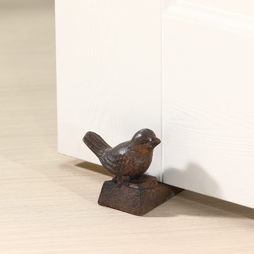 2PCS Bird Door Stop, Cute Door Wedge Stopper, Brown