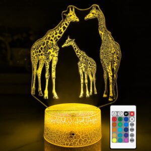nine square egou giraffe gifts for kids giraffe night light with remote & smart touch 7 colors changing dimmable giraffe lamp cool room decor giraffe bedside lamp for bedroom boys girls