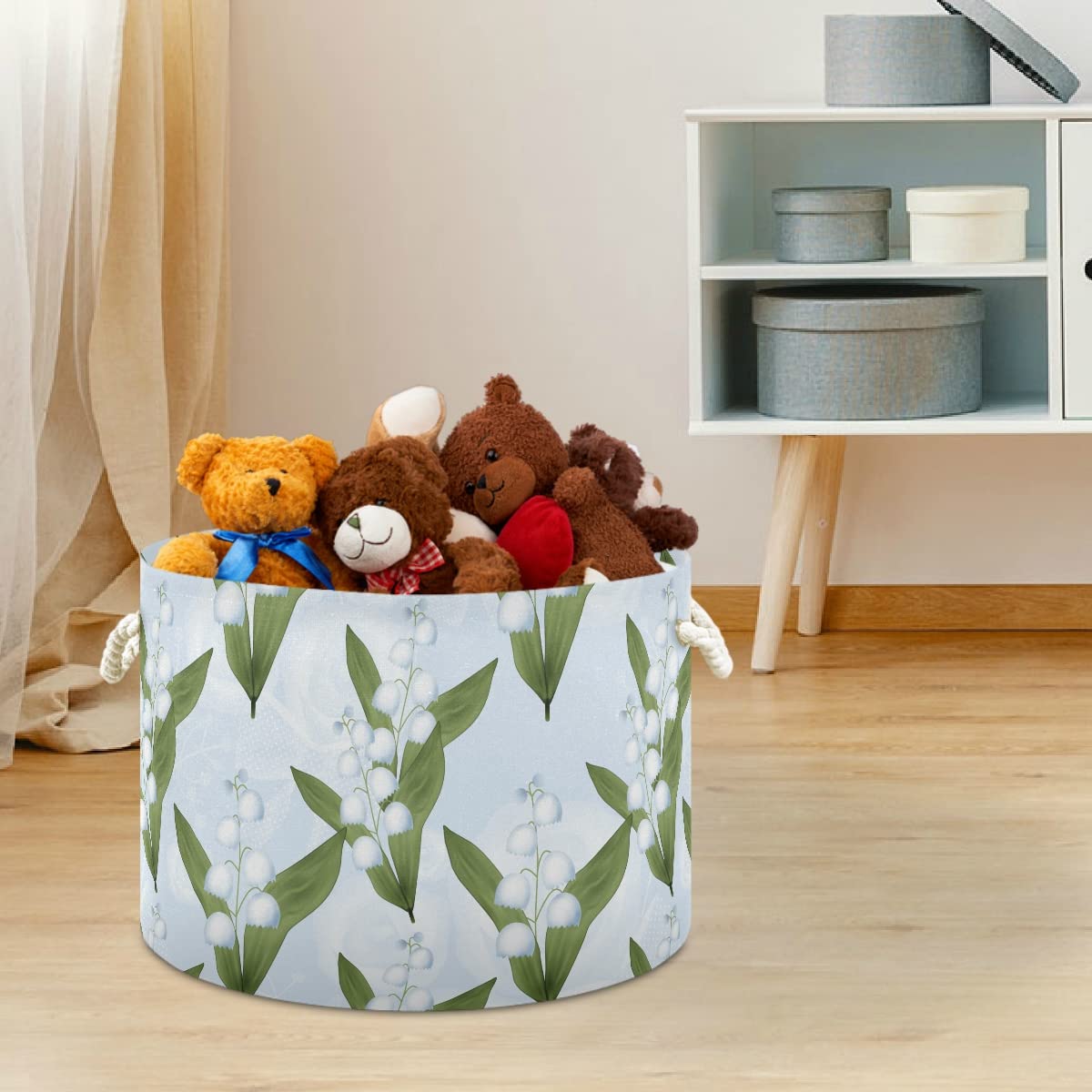 Lilies Valley Large Storage Basket for Toys Storage Bin Box Kids Laundry Hamper for Nursery Clothes, Toys, Books, Home Decor