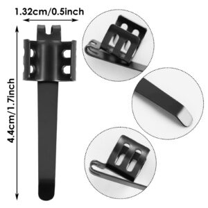 Aster 20 Pieces Flashlight Clip Black Pocket Clip Removable Pen Light Accessory Penlight Replacement Clip for Flashlights