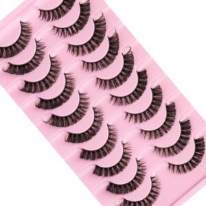 shoprox false eyelashes, russian strip lashes, fluffy eyelashes perfect for parties, weddings, birthday gifts, eye lashes for every type of eyes, not magnetic eyelashes, fake lashes natural look (d)