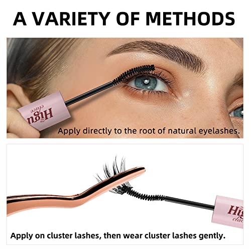 Lash Bond and Seal, Cluster Lash Glue Mascara Wand DIY Eyelash Extension Bond & Seal Infused with Biotin & Vitamin E, Bond and Seal Lash Glue for All Day Wear Super Strong Hold 72 Hours