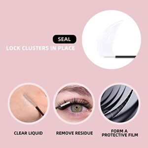 Lash Bond and Seal, Cluster Lash Glue Mascara Wand DIY Eyelash Extension Bond & Seal Infused with Biotin & Vitamin E, Bond and Seal Lash Glue for All Day Wear Super Strong Hold 72 Hours