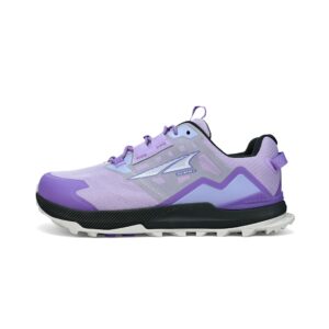 altra women's al0a7r7i lone peak all-wthr low 2 trail running shoe, gray/purple - 8 m us