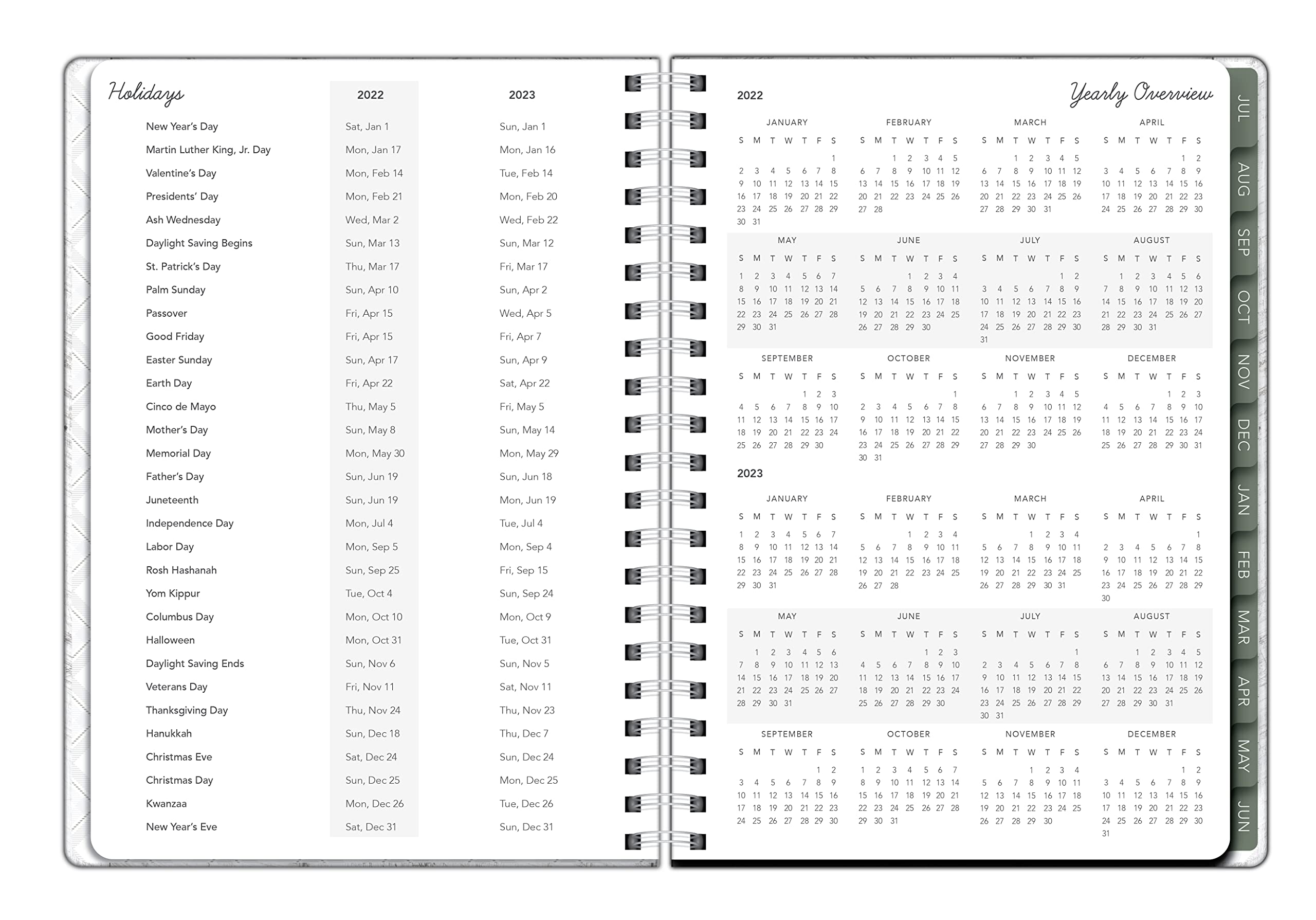 Southworth Academic Planner (July 2022-June 2023), 8.5" x 11", Rustic Sage Wreath, Premium 28#/105 gsm Paper, Twin Wire (91036)