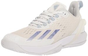 adidas women's adizero cybersonic sneaker, white/white/halo blue, 7.5