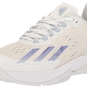 adidas Women's Adizero Cybersonic Sneaker, White/White/Halo Blue, 7.5