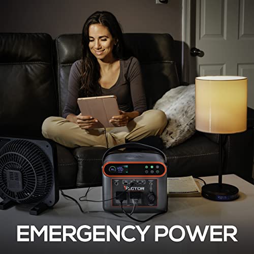 VECTOR VECLIPS6 733 Watt Lithium Portable Power Station Powers 9 Devices At Once, Pure Sine Wave Technology, AC, USB and Wireless Charging, Solar Capable