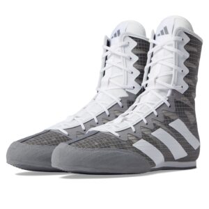 adidas Unisex Hog 4 Boxing Shoe, Grey/White/Black, 12 US Men