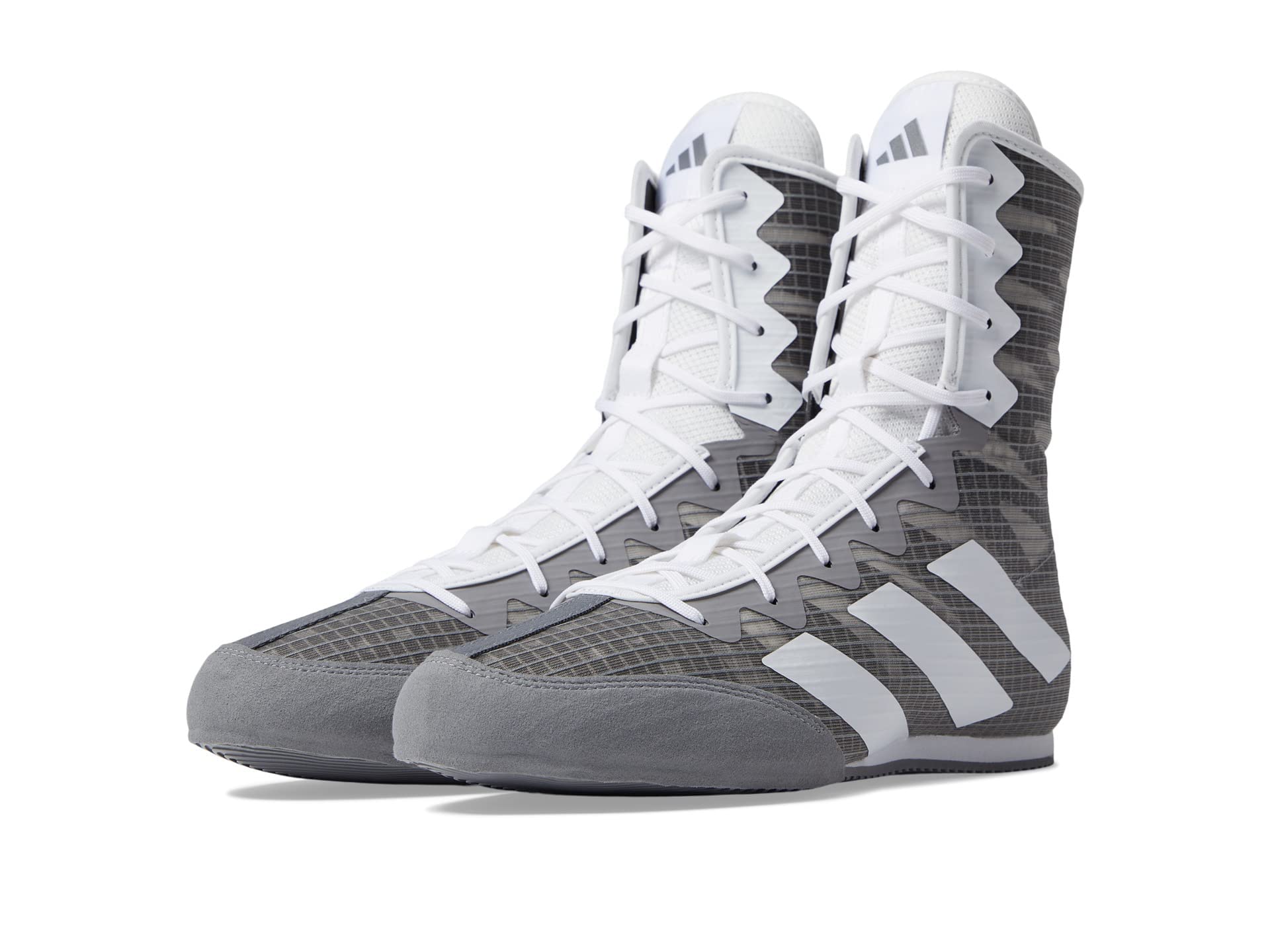 adidas Unisex Hog 4 Boxing Shoe, Grey/White/Black, 12 US Men