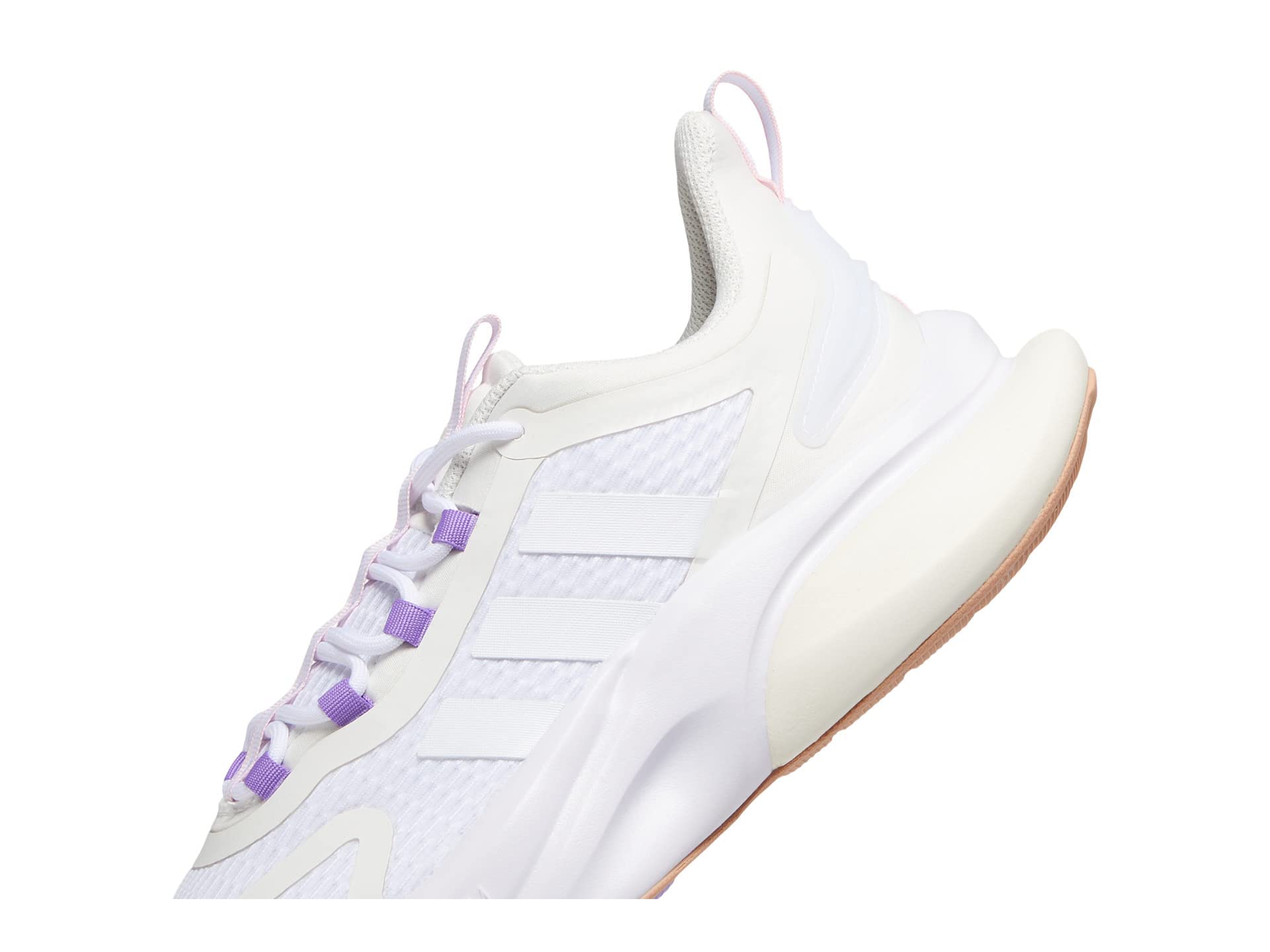 adidas Women's Alphabounce+ Sneaker, White/White/White, 8