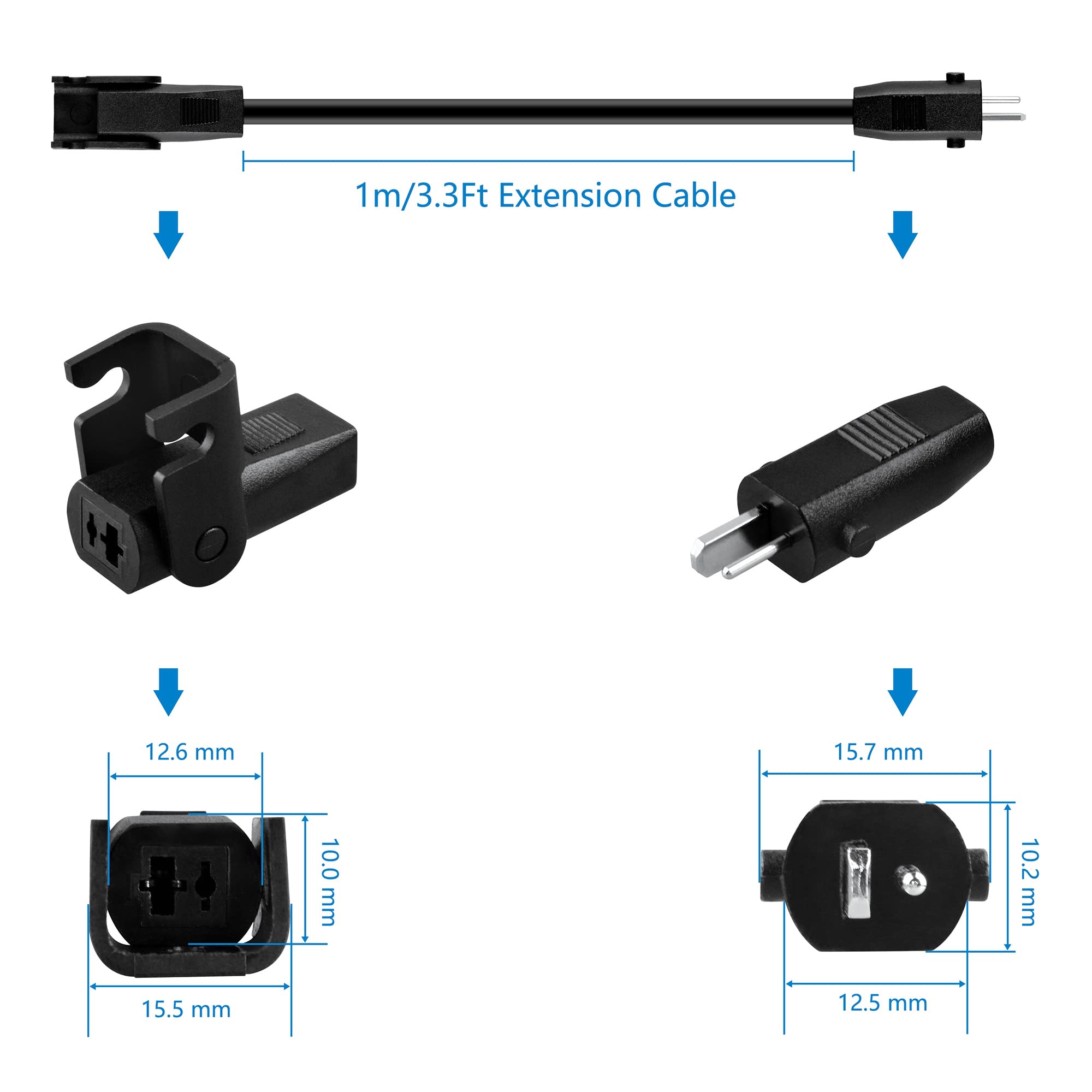 kybate 3ft Extension 2-Pin Sofa Recliner DC Output Cable Power Cord for Electric Sofa Power Recliner Lift Chair