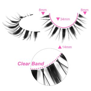 Manga Lashes Natural Look Faux Mink Lashes Soft Wispy Tapered End Reusable 7 Pairs False Eyelashes Pack by ALICE