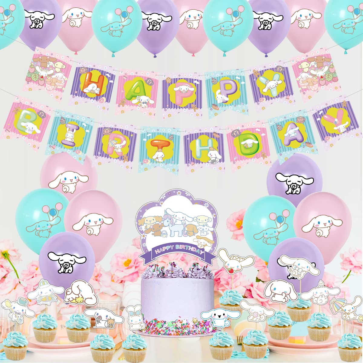 Cinnamoroll Party Themed Decorations, Cinnamoroll Dog Birthday Supplies