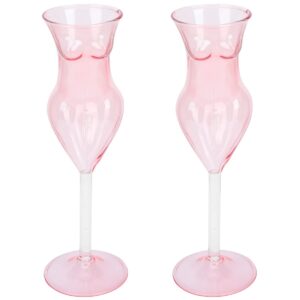 doitool miss wine glass body glass set of 2 clear cocktail glass body shaped, unique martini glasses beauty body shaped wine glass goblet cups glassware for ktv home bar club restaurant ( pink )