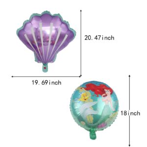 ALLPICK Little Mermaid Balloons Party Supplies Princess Mermaid 3rd Birthday Balloon Bouquet Decorations (Mermaid 3rd Birthday), Transparent, MRY-MER-SZ