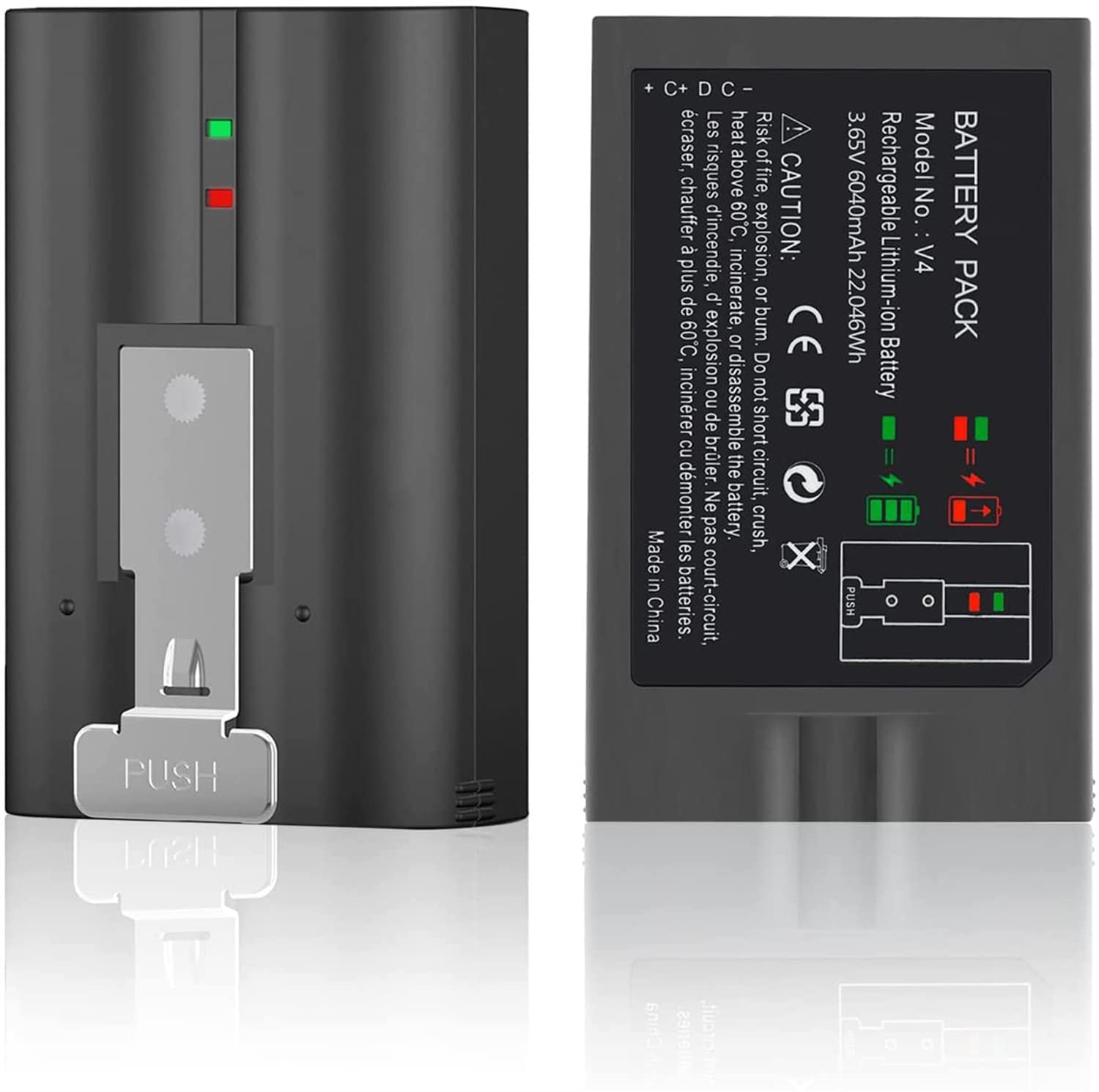 Hubei V4 Rechargeable Battery Replacement for Video Doorbell 2/3/4, Video Doorbell 3 Plus,Stick Up Cam Battery (2nd & 3rd Gen) and Spotlight Cam Battery(3.65V 6040mAh)