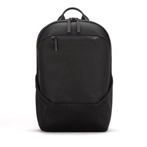 troubadour apex backpack premium vegan, waterproof material - 17" laptop sleeve, comfort straps - spacious, lightweight, durable - for work, travel, gym - black
